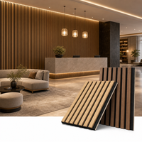 Panneaux acoustiques en bois à lattes Akupanel, insonorisants, en MDF, décoratifs et écologiques pour la décoration intérieure de cafés et de salons
