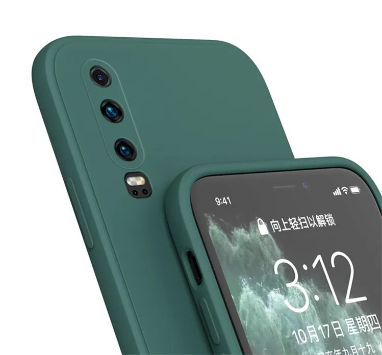 عينة مجانية مربع السائل سيليكون الهاتف حافظة لهاتف Huawei P40 P30 برو ماتي 20 30 40 برو لينة الهاتف غطاء لهواوي نوفا 5 6 7 8