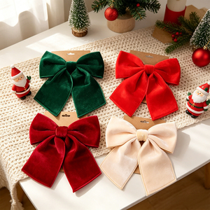 <span class=keywords><strong>Fiocco</strong></span> Natalizio Classico per Decorazioni Festive, Beige, Rosso e Verde, Grande <span class=keywords><strong>Fiocco</strong></span> Natalizio per <span class=keywords><strong>Porta</strong></span> o Ornamento per Albero di Natale, <span class=keywords><strong>Fiocco</strong></span> Natalizio Personalizzato - Product Image 2