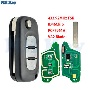 Clé <span class=keywords><strong>de</strong></span> voiture à distance pliable VA2 433 MHz ID46 PCF7961 pour Renault Clio III Master Kangoo Modus <span class=keywords><strong>Twingo</strong></span> Megane Fluence SM3 Mercedes - Product Image 5