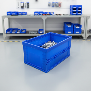 HAOSEN Plastic Folding <strong>Crate</strong> Stackable Durable Lightweight Design Standard Size for Automotive Assembly Line Kanban Card Holder - Product Image 2