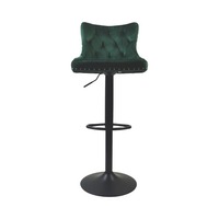 Tabourets de bar modernes en tissu rembourré avec dossier et repose-pieds, pieds en métal noir, hauteur de comptoir pour îlot de cuisine, bar à domicile, café