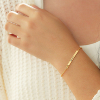 Bracelet de barre de nom personnalisable de boutique barre gravable Bracelet réglable barre creuse personnalisée