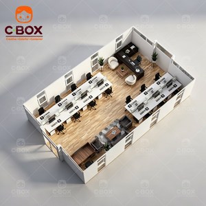 บ้านคอนเทนเนอร์สำเร็จรูป Cbox ประกอบง่าย ขนาด 40 ฟุต สำหรับสำนักงาน ห้องเรียนสมัยใหม่ ค่ายเคลื่อนที่สำหรับงานเหมือง ขยายได้ - Product Image 4