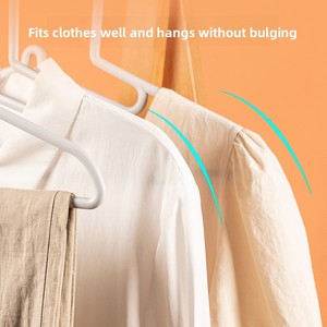 Shunyi Household Multi-Functional Drying Rack Simple No-Trace PP Plastic <strong>Hangers</strong> Adult Collar Protector Single for Home Bag - Product Image 2