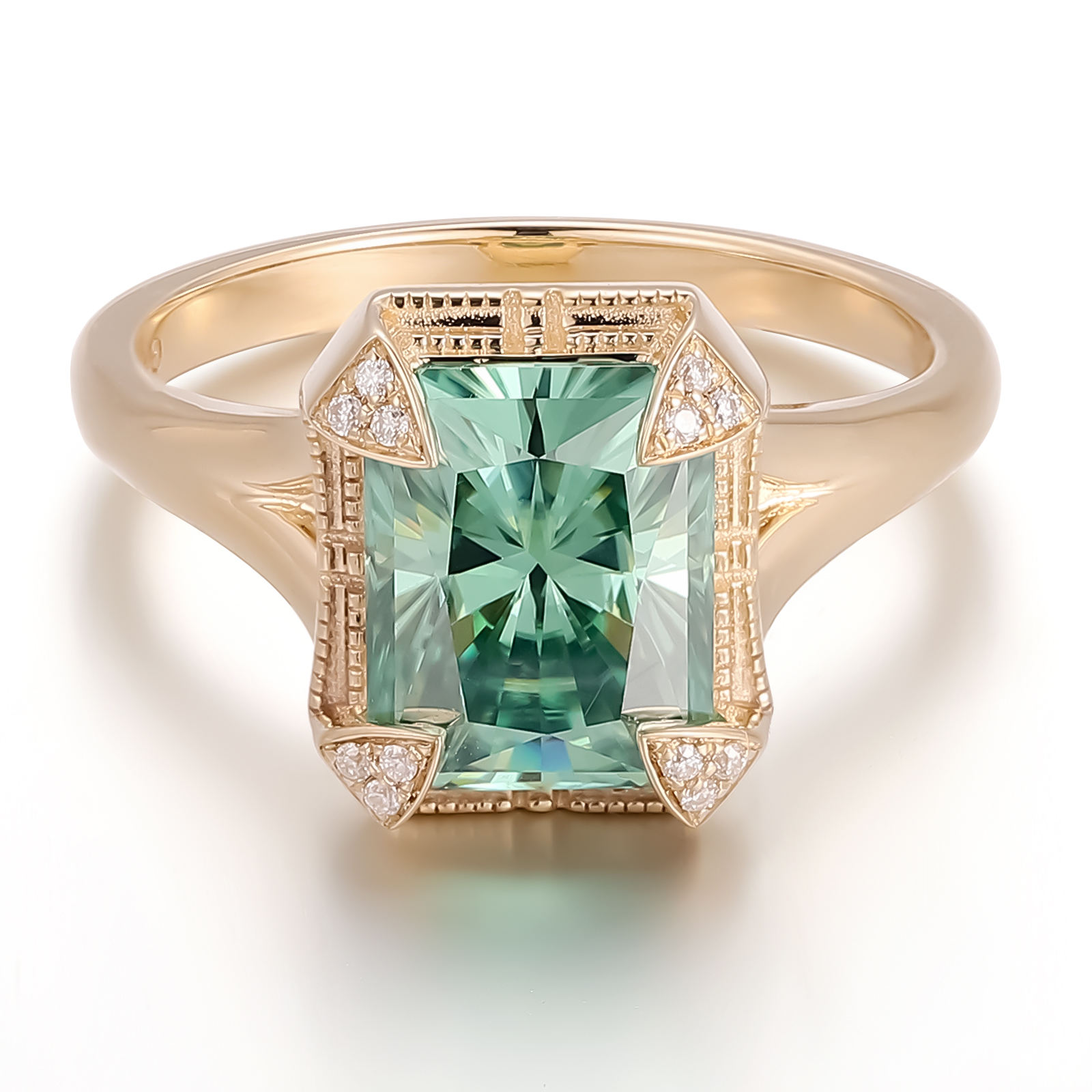 แหวนเพชรโมอิสซาไนต์ทองแท้ 14k