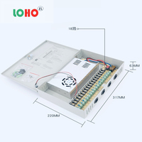 Lianghong 12V 30A 360W 4CH/9CH/18CH CCTV Industri AC-DC 12V 24V 250W 180W 120W 60W Kotak Catu Daya Switching CE ROHS