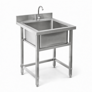 Fregadero doble de acero inoxidable de gran capacidad y duradero para cocina de <span class=keywords><strong>catering</strong></span>, venta al por mayor - Product Image 3