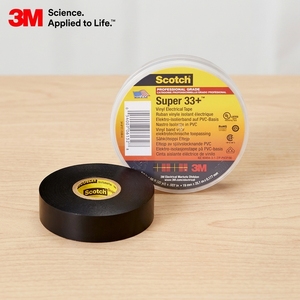 Ruban adhésif électrique <span class=keywords><strong>noir</strong></span> 3M Super 33+ à forte adhérence, pour le regroupement de câbles, l'entretien et l'isolation - Product Image 1