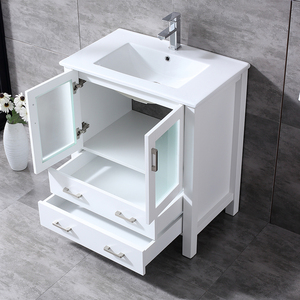 Meuble-lavabo de salle de bain haut de gamme de 30 pouces avec vasque en céramique et caractéristiques résistantes à l'eau - Product Image 5