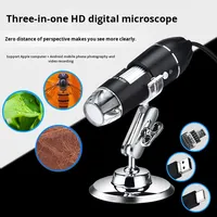 Accessoires informatiques trois-en-un : Microscope numérique USB 4 ports 1600X, Loupe électronique portable pour téléphone mobile