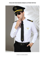 Chemise Blanche d'Uniforme de Pilote de Ligne pour Hommes, Uniforme de Sécurité pour Gardien, Chemise de Travail d'Été Jusqu'à la Taille 7XL