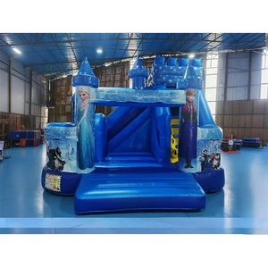 <span class=keywords><strong>Castillo</strong></span> Inflable Comercial con Tobogán, <span class=keywords><strong>Castillo</strong></span> Inflable Combinado con Temática de Princesa de las Nieves para Fiestas Infantiles - Product Image 3