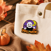 Broche en émail dur à thème Halloween, motif fantôme, citrouille, lune, pour la mode, la décoration de sac à dos et comme épingle de revers