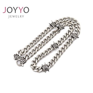 Cadena Cubana Plateada de Alta Calidad al por Mayor, Collar de Acero Inoxidable 316L con Personalidad para Hombre - Product Image 5