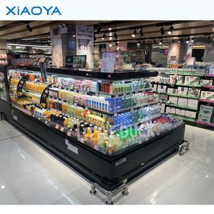 Dẫn ánh sáng multideck mở máy làm lạnh lạnh Showcase cho siêu thị đồ uống mát & hiển thị với rèm không khí - Product Image 4