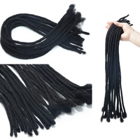 Extensions de dreadlocks en cheveux naturels pour hommes/femmes, 6-20 pouces, extensions de dreadlocks noires naturelles