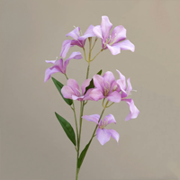 Colección de Flores Artificiales de Seda Realistas Hechas a Mano en Color Morado, Surtido de Rosas, Hortensias y Lirios para Bodas, Día de la Madre y Decoración de Exteriores