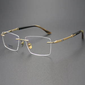 แว่นตาไร้กรอบ H2418กรอบไทเทเนียมแท้ + วัดเขาธรรมชาติจัดหาโดยผู้ผลิตโดยตรงดูสง่างาม - Product Image 1