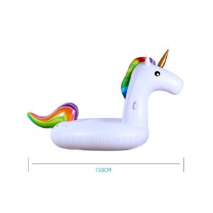 Kasur air cincin berenang portabel, PVC desain Unicorn dapat ditiup untuk hiburan Kolam renang - Product Image 3