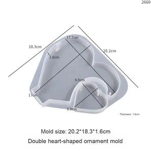 <span class=keywords><strong>Amapola</strong></span> DIY resina pantalla Base lindo molde de silicona para Navidad Halloween <span class=keywords><strong>pintura</strong></span> 3D yeso corazón molde grande pequeño marco colgante - Product Image 6