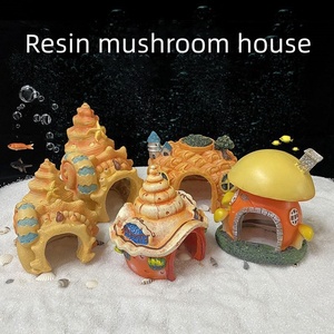 Fish Tank Aménagement Paysager Maison Champignon Conque Maison Décoratif Résine Ornements Poissons Et Crevettes Abri Maison - Product Image 5