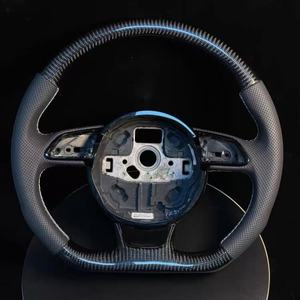 Volante de Fibra de Carbono Negra para Audi B9 A3 8V A4 B8 A5 <span class=keywords><strong>A6</strong></span> C7 A7 C7 Q5 Q7 R8 S6 RS6 RS7, Accesorios para Automóviles - Product Image 1