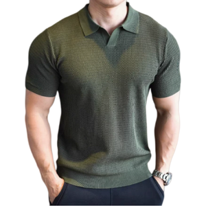<span class=keywords><strong>Polo</strong></span> d'affaires slim fit à manches courtes en tricot, personnalisé par le fabricant, pour le commerce extérieur et la vente en gros transfrontalière - Product Image 4
