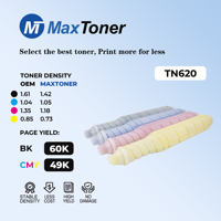 Cartouche de toner MaxToner de qualité OEM TN620 TN-620 compatible avec Bizhub PRO C1060L AccurioPrint C2060L C3070L C4065