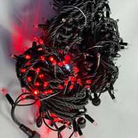 Guirlandes lumineuses LED multicolores étanches pour extérieur, câble en caoutchouc noir, connectables, décorations de fêtes commerciales