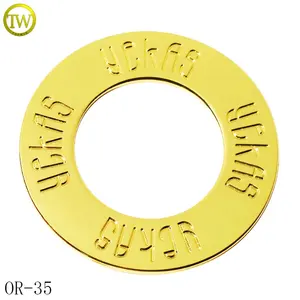 Marchio personalizzato cinturino tondo piatto anelli in metallo intimo reggiseno fibbia fibbia O ring in oro