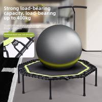 Mini trampoline octogonal pliable en acier durable pour la gymnastique adulte et les exercices en intérieur avec poignée