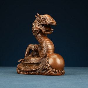 Copper World Bronze Dragon Figurine Zodiac <b>Ornament</b> Home Decoration Table Craft Business Gift Chinese New Year - Product Image 1