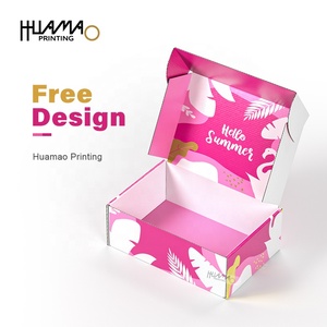 Custom Summer Themed Flamingo Print Corrugated Mailer <b>Boxes</b> Colorful Aircraft <b>Boxes</b> for Cosmetics & E-commerce Business - Product Image 2