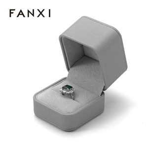 FANXI - Caja de Cuero de Calidad al por Mayor para Joyería, Caja de Anillos con Logotipo Personalizado, Caja de Empaque para Joyería - Product Image 2