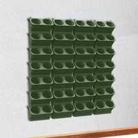 Jardinière murale verticale verte en plastique, pot de fleurs suspendu mural, 24x14x14cm, rectangulaire, utilisation intérieure et extérieure, 3-5 ans