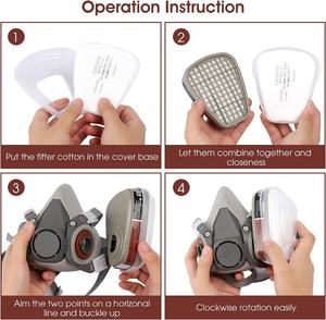 Boîte filtrante à gaz brun à charbon actif CGLX 6001CN pour vapeurs organiques avec masque 6200/6800/7502/7501 - Product Image 4