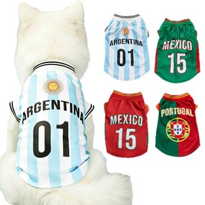 Camiseta Personalizada de la Copa Mundial de Fútbol para Mascotas, Chaleco Ecológico de Poliéster para Perros Grandes, Medianos y Pequeños, Ropa para Mascotas con Diseño de Equipos de Fútbol - Product Image 5
