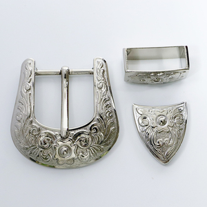 Fibbia per Cintura Stile Western a Tre Pezzi con Perno da 35mm Fibbie Classiche per Uomo Fibbie per Cinture in Stile Vintage - Product Image 2