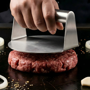 Presse à hamburgers et à galettes de viande en acier inoxydable extra épais et robuste, presse à viande commerciale pour galettes de bœuf - Product Image 5