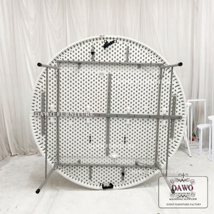 Đồ Nội Thất Gấp Gọn Cắm Trại Vườn Ngoài Trời Bàn Và Ghế Tròn Lớn Bằng Nhựa Màu Trắng - Product Image 6