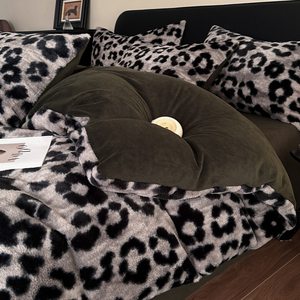 Elly Đan Mạch Thỏ Sang Trọng Sữa Nhung 4-Mảnh Thiết Lập Hiện Đại In Mô Hình Chất Lượng Cao Dệt Kỹ Thuật - Product Image 5