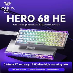 <span class=keywords><strong>Clavier</strong></span> de jeu filaire RGB AULA HERO 68HE à interrupteurs magnétiques, déclenchement rapide, retour 8K, pour esports - Product Image 2