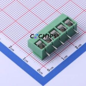 DB126V-5.0-5P-GN-P Screw Terminal Block Through hole Component (THT),P=5mm Connector 1x5P 5mm Green Through Hole - Product Image 1