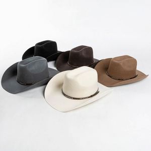 Wholesale Rolled Brim Fedora Hats 100% Wool Sombreros Vaqueros Men and Women Felt Cowboy Western Hat - Product Image 6