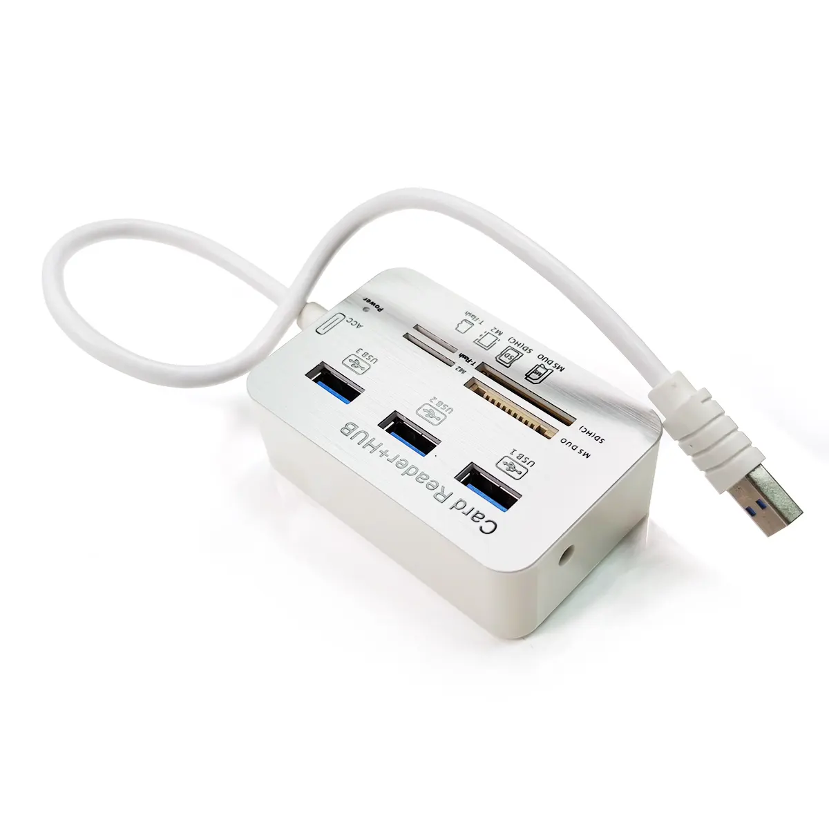 Mini USB 3.0 Multi Hub + lettore di schede COMBO Hub USB ad alta velocità con lettore di schede MS/S D/M2/TF Splitter USB a 3 porte per Laptop