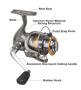 Moulinet de pêche spinning 1000 en aluminium 4+1BB 5.2:1 avec pignon en laiton, bobine prête à l'emploi, <span class=keywords><strong>action</strong></span> légère, pour la pêche au panfish - Prix usine - Product Image 4