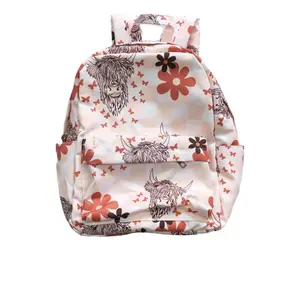 여자 가방 알파인 암소 머리 꽃 핑크 그리드 배낭 어머니 아이 분유 가방 부티크 가방
