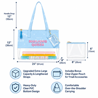 Sac de Mahjong Grande Capacité en PVC Transparent avec Pochette Supplémentaire, Fermeture Éclair Lisse, pour Tournois en Extérieur, Fabrication Personnalisée, Certifié BSCI