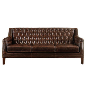 <span class=keywords><strong>Sofa</strong></span> Booth Restoran Kulit PU Chesterfield Vintage dengan Sandaran Berumbai Kancing untuk Kafe Bar Hotel - Product Image 1